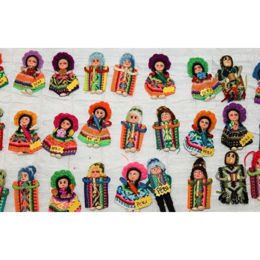 Lot of 2 Peruvian Peru Fridge Magnets Medallion Llamas Native Man Woman - Picture 9 of 11